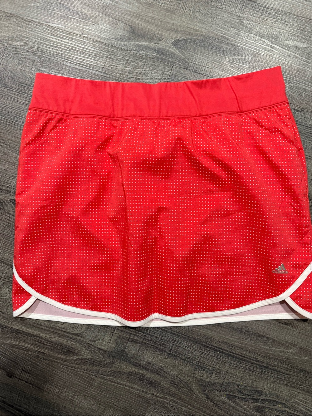 adidas Women’s Red Athletic Skort with White Trim